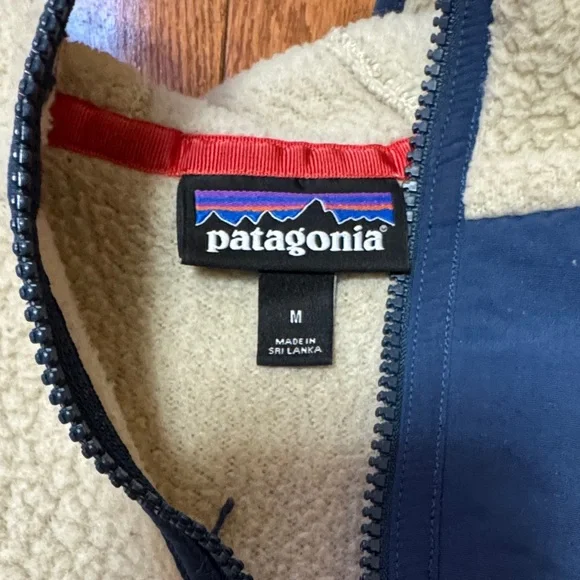 Patagonia Men's Zip-Up Sweater in Cream and Navy